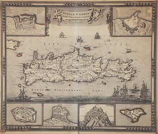 Frederick de Wit Antique Map Insula Candia Crete c1680