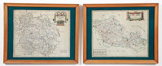 Pair of Robert Morden Antique Maps Herefordshire Barkshire