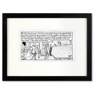 Bizarro, "Guilt-Trip Bandit" is a Framed Original Pen & Ink Drawing by Dan Piraro, Hand Signed with Letter of Authenticity.