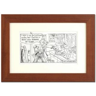 Bizarro! "Accupuncher" is a Framed Original Pen & Ink Drawing by Dan Piraro, Hand Signed by the Artist with COA.