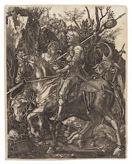 After Albrecht Durer, (German, 1471-1528), Knight, Death and the Devil, 1513