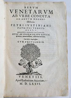 1576 VENICE'S PAST RERUM VENETARUM OLD VELLUM BOUND 16TH-CENTURY FOLIO
