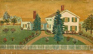 Folk Art Painting of A House
