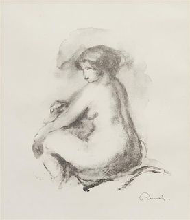 Pierre-Auguste Renoir, (French, 1841-1919), Etude de femme nue, assise (from lAlbum des douze lithographies originales), 1904