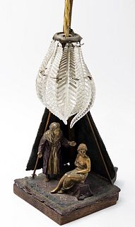 Austrian Bergman Style Orientalist Bronze Figurines Lamp