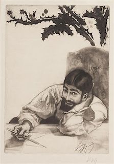 Louis Auguste Mattieu Legrand, (French, 1863-1951), Auto-Portrait, 1896
