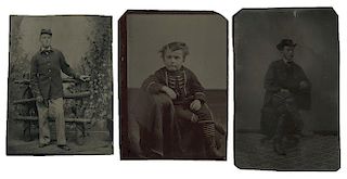 [Civil War] Group of 10 American and European Military Tintypes and CDVs