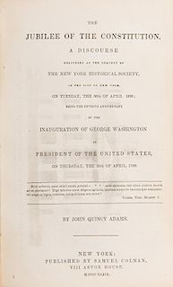 Adams, John Quincy. The Jubilee of the Constitution. Inscribed.