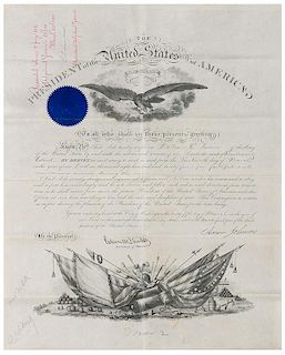 Van Buren, Martin. Signed Military Appointment.