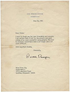 Reagan, Ronald. Typed Letter Signed.