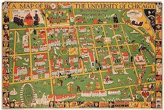 [Chicago] Map of the University of Chicago. 1932. Alumnae Club.