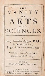 Agrippa, Henry Cornelius. The Vanity of Arts and Sciences.