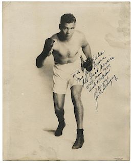 [Sport. Boxing] Dempsey, Jack. Inscribed and Signed Portrait Photograph.