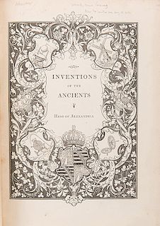 [Invention] Woodcroft, Bennet. Inventions of the Ancients.