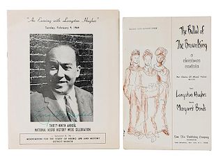 Hughes, Langston. Signed Program for “An Evening with Langston Hughes.”