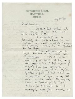 Milne, A.A. Autographed Letter Signed to a Closer Friend.