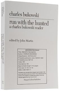 Bukowski, Charles. Signed Uncorrected Proof of Run With the Hunted.