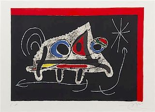 Joan Miro, (Spanish, 1893-1983), Plate 1 (from Le Lezard aux plumes dor), 1971