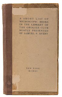 [Miniature Books] Grolier Club. A Short List of Microscopic Books.