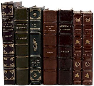 [Leather Bindings] A group of seven leather-bound books
