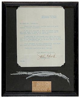 Randy, Sally. Typed letter signed with a feather
