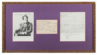 Mahler, Gustav. Autographed Note Signed.
