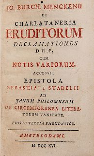 Mencke, Johann Burkhard. De charlataneria eruditorum.