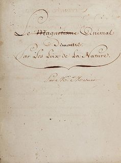 [Mesmer, Franz Antoine] Anonymous Student. Le magnetisme animal