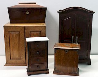 Grouping Of Antique miniature Cabinets To Inc ,