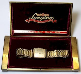 JEWELRY. Men's 14kt Gold Longines Watch.