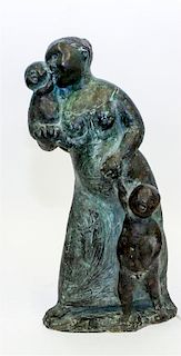 * A Patinated Bronze Figure Height 17 inches.