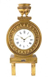 A Continental Giltwood Cartel Clock Height 45 inches.