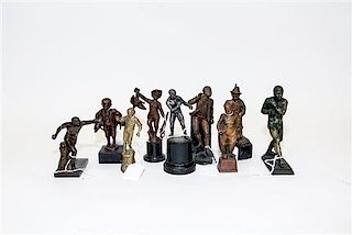 A Group of Bronze Miniature Figures Height of tallest 5 1/2 inches.