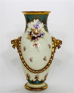 A Dresden Porcelain Vase Height 10 inches.