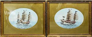 Artist Unknown, (20th century), Ships at Sea (two works)
