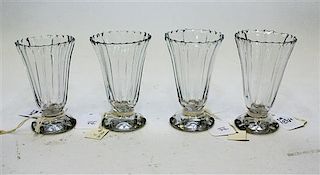* A Set of Four Irish Cordial Glasses Height 4 inches.