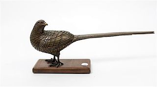 * A Bronze Model of a Pheasant Width 19 1/2 inches.
