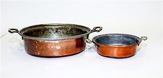 Two Copper Molds Diameter of larger 13 inches.