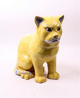 * An Italian Ceramic Model of a Cat Height 20 inches.