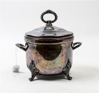 A Silver-Plate Ice Bucket Height 10 1/4 inches.