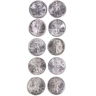 1989-2021 US 1oz Silver Eagles UNC [10 Coins]