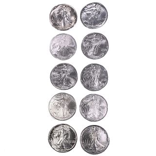1987-2021 US 1oz Silver Eagles UNC [10 Coins]