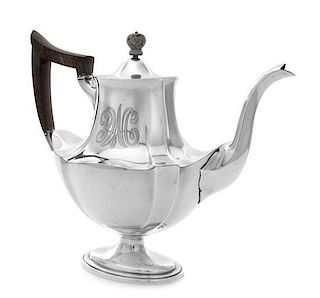 An American Silver Teapot, Gorham Mfg. Co., Providence, RI, 1906, of baluster handled form, the neck worked with an engraved 