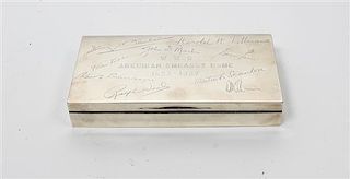 * A George V Silver Presentation Cigarette Box, London, 1926, engraved, W.W.C./American Embassy Rome/1923-1927.