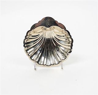 * An American Silver Bowl, 20th Century, in the form of a shell.