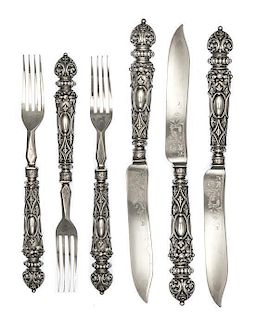 * A Group of English Silver Flatware, R. Hovenden & Sons, England 1987, comprising: 6 fish knives 6 forks