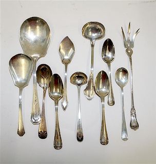A Collection of American Silver Flatware Articles, various makers, comprising various place settings and serving items.