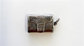 A George III Silver Vinaigrette, John Shaw, Birmingham, 1816, of rectangular form, the exterior decorated in the form of a sa