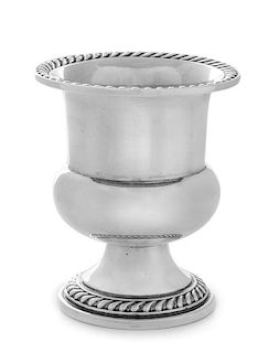 An American Silver Toothpick Holder, Watson Co., Attleboro, MA, or urn form with a gadroon rim and foot.