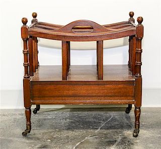 * A Regency Style Mahogany Canterbury Height 19 7/8 x width 19 x depth 13 inches.